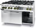 Gasfornuis Kitchen Line 6 pits met elektrische heteluchtoven GN 1/1 - Hendi 225899