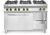 Gasfornuis Kitchen Line 6 pits met elektrische heteluchtoven GN 1/1 - Hendi 225899