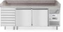 Arktic Pizzawerkbank met 2 deuren en 7 lades 280L | 232842