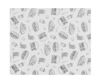 HENDI 678268 Vetbestendig papier, , Illustratie fast-food patroon, 500 st., 200x250mm