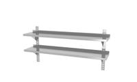 Dubbel verstelbare wandplank, met twee stalen beugels - 1400x300x(H)600mm - Hendi 811740
