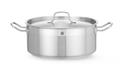 Kookpan Laag - met Deksel - HENDI - Profi Line - 7,5 Liter - Diameter 28 cm - Hoogte 12 cm - 830505