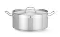 Kookpan Laag - met Deksel - HENDI - Profi Line - 12L - Diameter 32 cm - Hoogte 15 cm - 830604