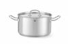 Kookpan Middel - met Deksel - HENDI - Kitchen Line - 6L - Diameter 24 cm - Hoogte 13,5 cm - 836309
