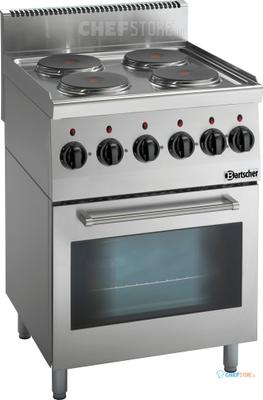 Bartscher El. Fornuis 600 B600 4 Pits EO - 131764 1