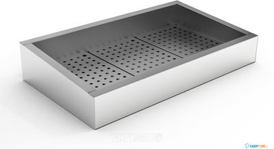 Crushed Ice Bak 3/1 Gn Schuin Rvs Aisi 304Afvoer Aan De Bedieningszijde | Combisteel | 7013.2790 1