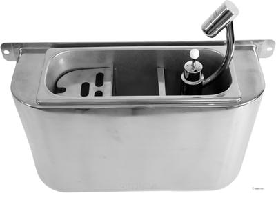 IJSLEPEL SPOELBAK Met IJSLEPELDOUCHE 410X120X270MET WATERAFVOERGAT, WATERAANSLUITING En STANDPIJP - Combisteel 7108.0030 1