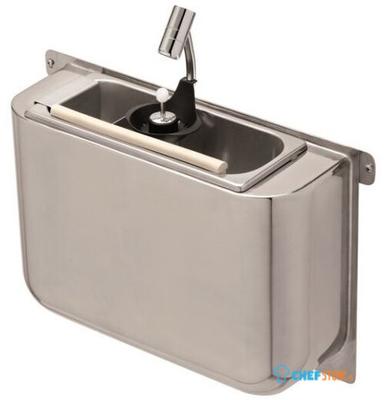 IJSLEPEL SPOELBAK Met IJSLEPELDOUCHE 410X120X270MET WATERAFVOERGAT, WATERAANSLUITING En STANDPIJP - Combisteel 7108.0035 1