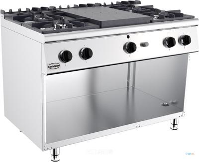 Base 700 Kookplaatfornuis Gas 4 Br., CombiSteel 7178.0585 1