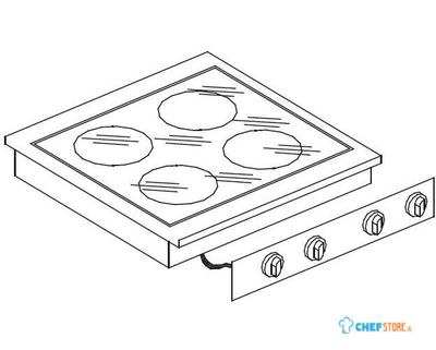 Keramische Kookunit 4 Zones | Combisteel | 7266.0040 1