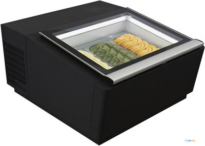 Tafelmodel Schepijsvitrine opent aan bedieningszijde | Zwart | 3x 5 L | CombiSteel 7292.0010 1