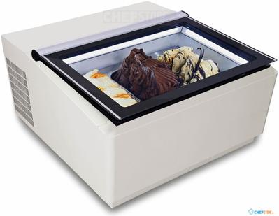Tafelmodel Schepijsvitrine opent aan Klantzijde | Wit | 3x 5 L | CombiSteel 7292.0015 1