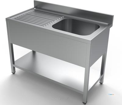 600 Spoeltafel Bodemschap 1 Rechts 1200, CombiSteel 7333.0805 1