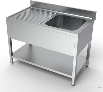 700 Spoeltafel Bodemschap 1 Rechts 1200, CombiSteel 7333.0835 1