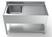 700 Spoeltafel Bodemschap 1 Links 1400, CombiSteel 7333.0840 2