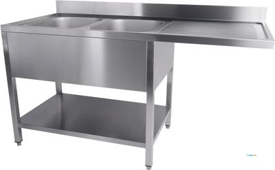 700 SPOELTAFEL BODEM Met UITSP. VAATWASSER DEMONTABEL 2 LINKS 1600 - Combisteel 7333.1420 1