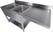 700 SPOELTAFEL BODEM Met UITSP. VAATWASSER DEMONTABEL 2 LINKS 1600 - Combisteel 7333.1420 2