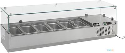 Gekoelde Opzetvitrine | 4x 1/3 GN | Glaswand | RVS | Combisteel | 7450.0015 1