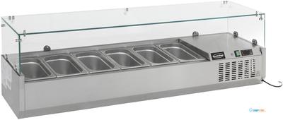 Gekoelde Opzetvitrine | 6x 1/3 GN | Glaswand | RVS | Combisteel | 7450.0017 1
