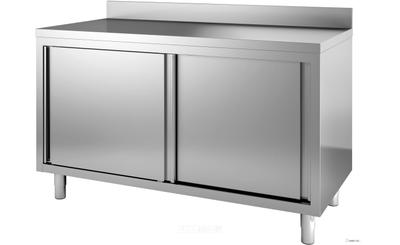 Werktafel | Schuifdeuren Rand | 140cm | RVS | Combisteel | 7452.3085 1
