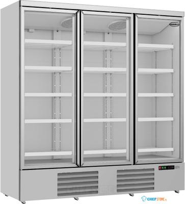 Display koelkast | 3 Glasdeuren | 1530 | zilver | Combisteel | 7455.2205 1