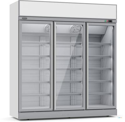 Supermarkt Glasdeurvriezer, 1530 Liter, 3 Glasdeuren, Wit, Lichtbak - CombiSteel 7455.2430 1