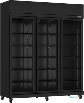 CombiSteel KOELKAST 3 GLASDEUREN ZWART - 7455.3155