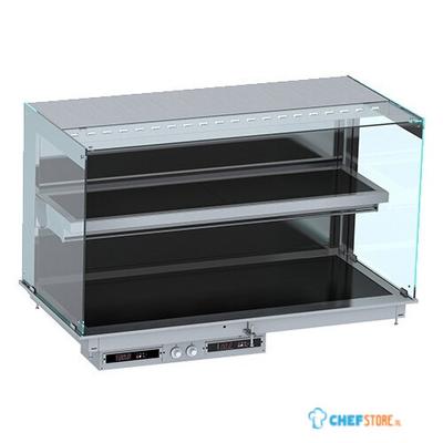 Drop-In Wandmodel Warmvitrine Keramisch Recht - Zwart 4/1, CombiSteel 7495.0365 1