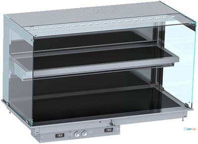 Drop-In Wandmodel Warmvitrine Keramisch Recht - Zwart 5/1, CombiSteel 7495.0370 1