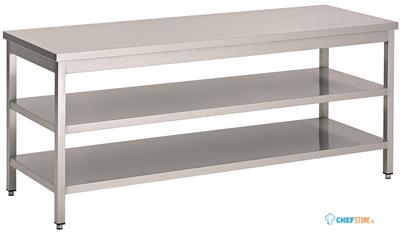 Werktafel met 2 schappen | 80cm breed | RVS | Combisteel | 7812.0288 1