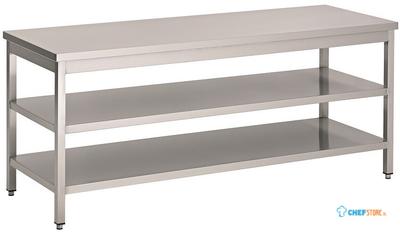 Werktafel met 2 schappen | 100cm breed | RVS | Combisteel | 7812.0290 1