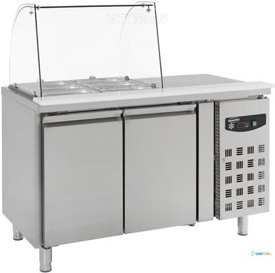 Koelwerkbank / Saladette | Glasopstand | 2 deuren, 1/1GN | Standard Line | Combisteel | 7950.0410 1