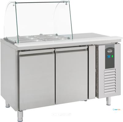 Koelwerkbank / Saladette | Glasopstand | 2 deuren, 1/1GN | Standard Line | Combisteel | 7950.0410