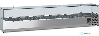 Opzetkoelvitrine | 200cm | 10 x 1/4GN | Glaswand | Ecofrost | 7950.5123 1