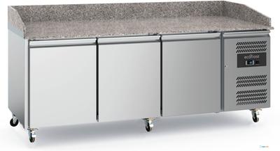 Pizzawerkbank | Graniet | 3-deurs| RVS | Ecofrost | 7950.5140 1