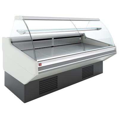 Diamond Geventileerde Toonbank, met Opslag, Gebogen Glas - WITTE Voorkant - CMN25-V3 1