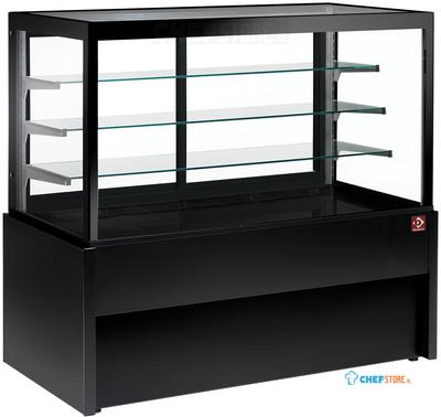 Panoramische Uitstaltoonbank, Neutraal, 4 Niveaus, Zonder Reserve - Zwart, Diamond Cb12nn-B9-P 1