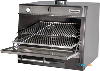 Houtskooloven-Bbq, Gn1/1 + Gn2/4 (75Kg/H) | Diamond | CBQ-075/SS 1