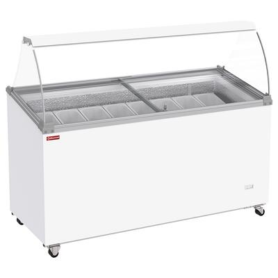 Diamond IJsconservator met Toonbank, 467 Liter, Schuifdeksels op Wieltjes met Gebogen Glas, Capaciteit voor 8 Bakken - CCV7-MG 1