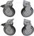 Diamond 4 Wielen kit in RVS voor kast, 2 met rem | A77KIT/B-X 1