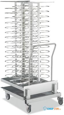 Wagen En Uittrekbare Lader, Voor 92 Borden (ø 300 Mm) Voor Oven 20x GN 2/1 (ruimte 75 Mm), Diamond AC/2A22-9275-X 1