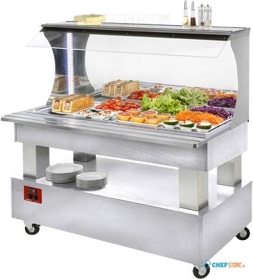 Diamond Buffet - gekoelde wand-salad bar, 4x GN 1/1-150 (wit hout) | ASB/4N-A1-R2 1