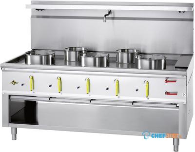 Diamond ASIA2-C5R Wok-fornuis 5 branders met watergordijn