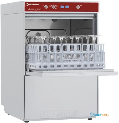 Horeca glazenwasser met break tank | 40 x 40 mand | 230V | Active wash | D281/6B | Diamond 1