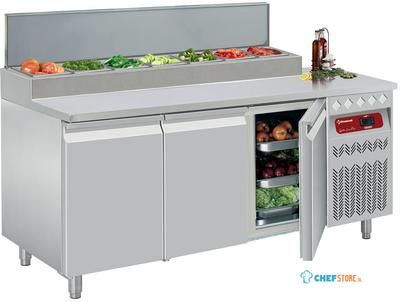 Koelwerkbank Geforceerd, 3 Deuren GN 1/1, 405 Lit.& Gekoelde Structuur, Diamond DTS-7/P9 1