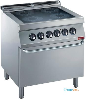 Diamond Elektrisch fornuis 4 vitrokeramische platen, elektrische oven GN 2/1 | E17/4VCF8-N 1