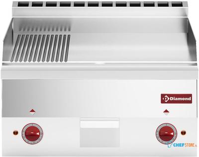 Elektrische Braadplaat - 2/3 Glad En 1/3 Gegroefd "chroom" -Top- - Diamond E60/PMCD6T-N 1