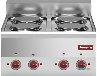 Elektrisch Fornuis 4 Kookplaten -Top- - Diamond E60/4P6T-N 1