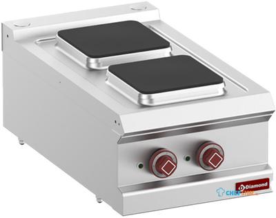 Elektrische Kookplaat 2 Vierkante Platen -Top- - Diamond E7/2PQ4T-N 1