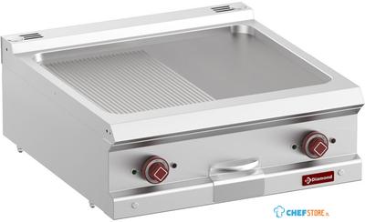 Elektrische Bakplaat Met 1/2 Vlakke 1/2 Geribde Plaat - Module 1/1 -TOP- - Diamond E7/PM7T-N 1